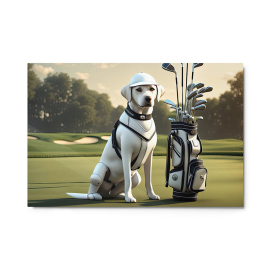 Metal prints-Labrador Retriever Golfer V6