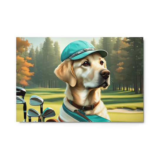 Metal prints-Labrador Retriever Golfer V10