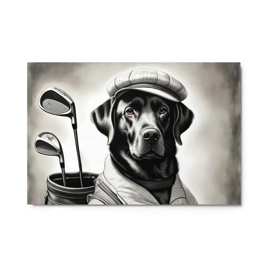 Metal prints-Labrador Retriever Golfer V11