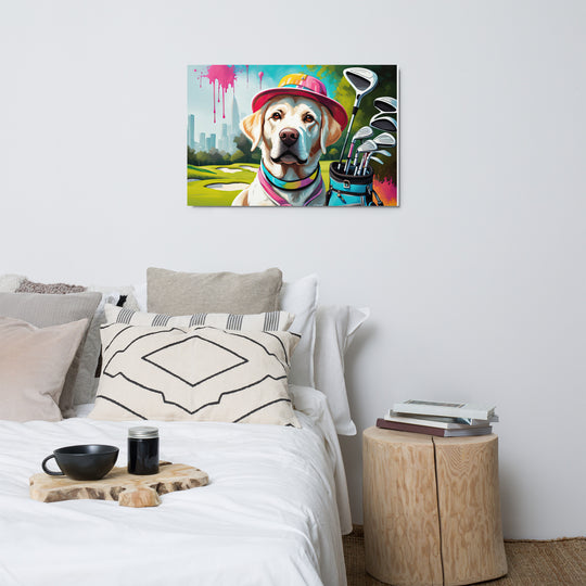 Metal prints-Labrador Retriever Golfer V15