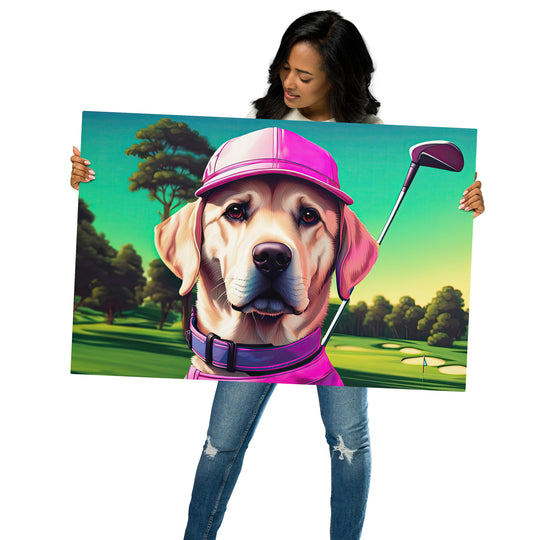 Metal prints-Labrador Retriever Golfer V16