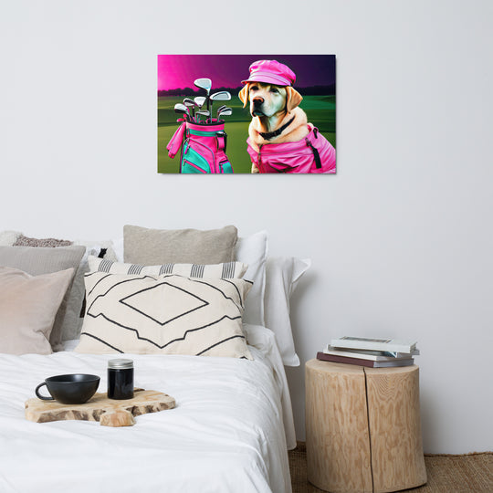 Metal prints-Labrador Retriever Golfer V17