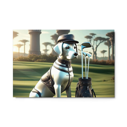 Metal prints-Labrador Retriever Golfer V18