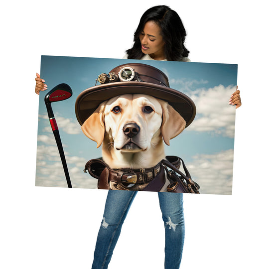 Metal prints-Labrador Retriever Golfer V20