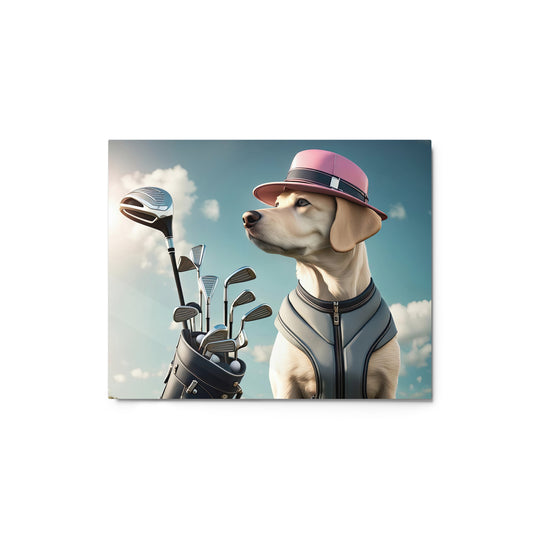 Metal prints-Labrador Retriever Golfer V4