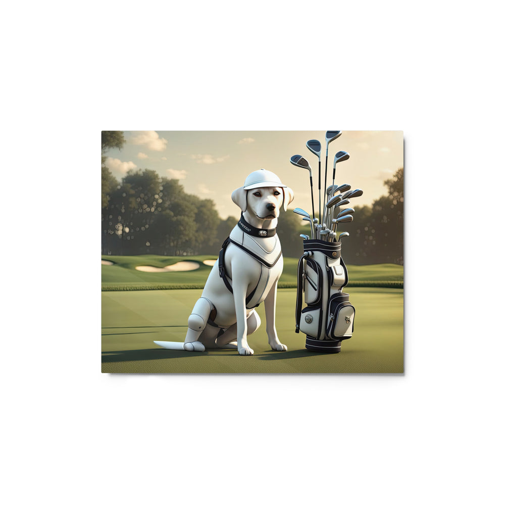 Metal prints-Labrador Retriever Golfer V6