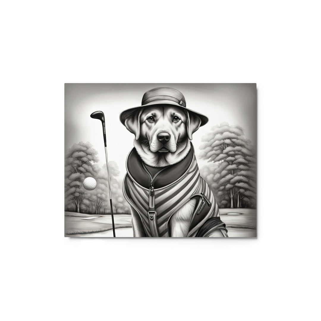 Metal prints-Labrador Retriever Golfer V7