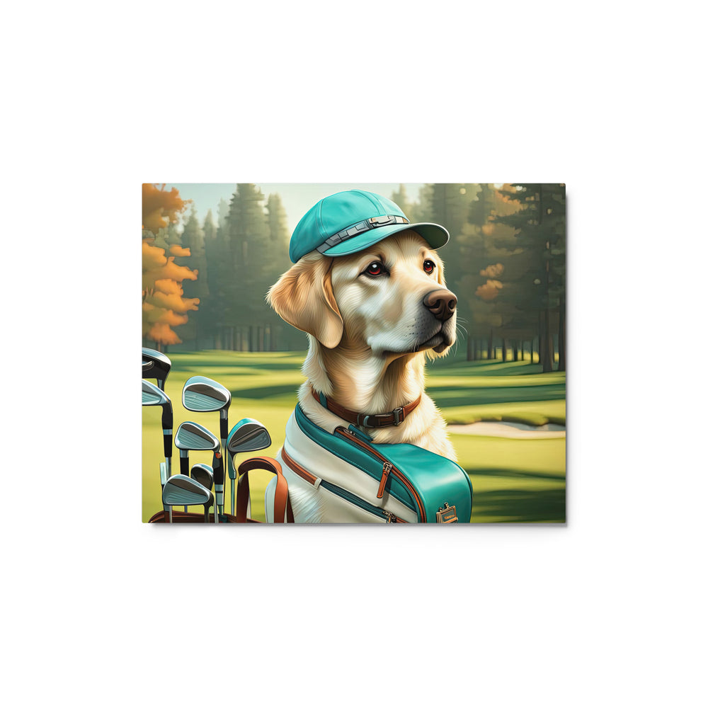 Metal prints-Labrador Retriever Golfer V10