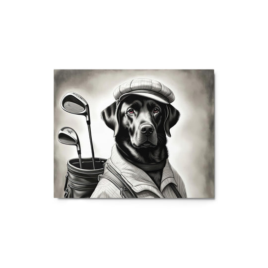 Metal prints-Labrador Retriever Golfer V11