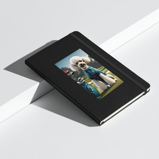 Poodle Golfer- Hardcover bound notebook