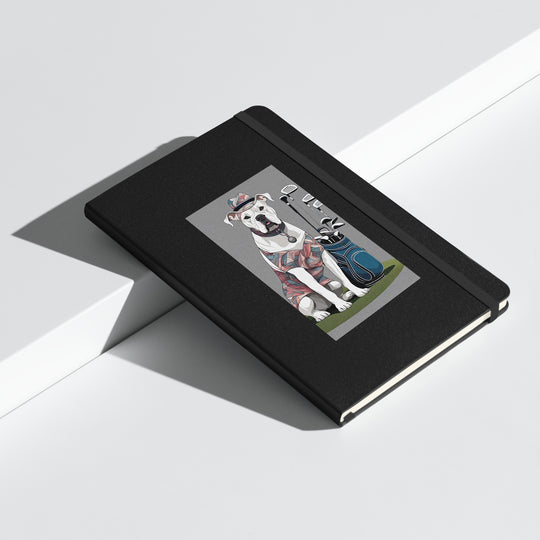 American Bulldog Golfer- Hardcover bound notebook v3