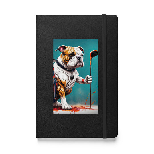 Bulldog Golfer- Hardcover bound notebook