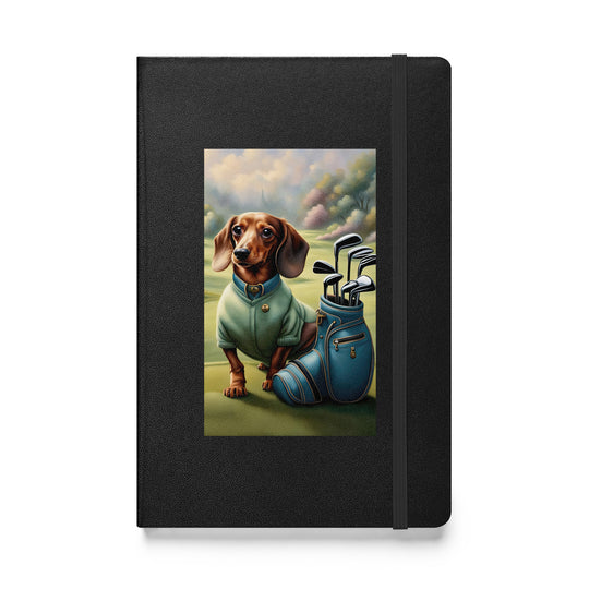 Dachshund Golfer- Hardcover bound notebook