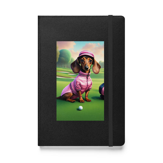 Dachshund Golfer- Hardcover bound notebook v2