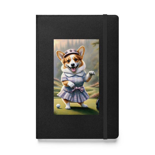 Pembroke Welsh Corgi Golfer- Hardcover bound notebook v2