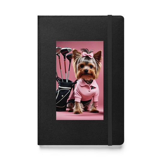 Yorkshire Terrier Golfer- Hardcover bound notebook