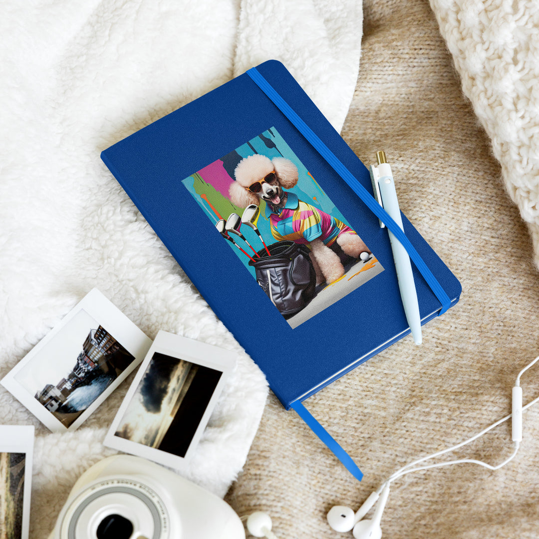 Poodle Golfer- Hardcover bound notebook v4