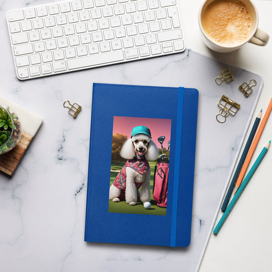 Poodle Golfer- Hardcover bound notebook v5