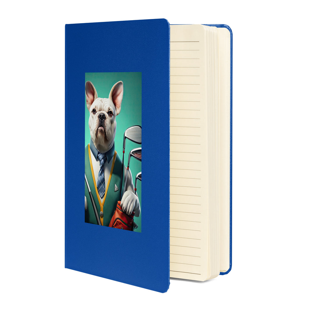 American Bulldog Golfer- Hardcover bound notebook