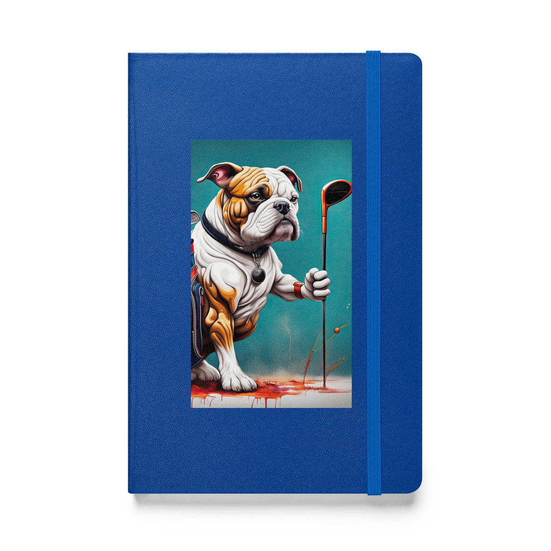 Bulldog Golfer- Hardcover bound notebook