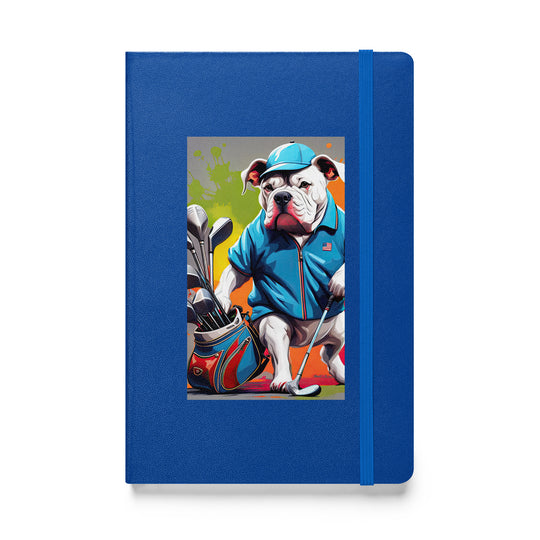 Bulldog Golfer- Hardcover bound notebook v3