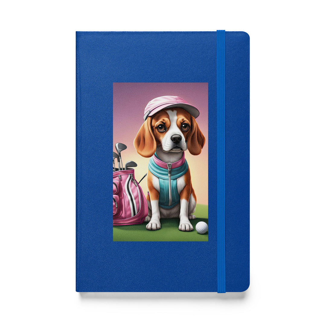 Beagle Golfer- Hardcover bound notebook v3