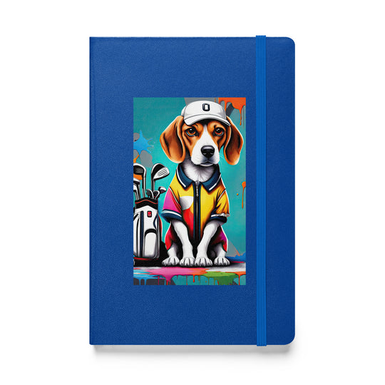 Beagle Golfer- Hardcover bound notebook v4