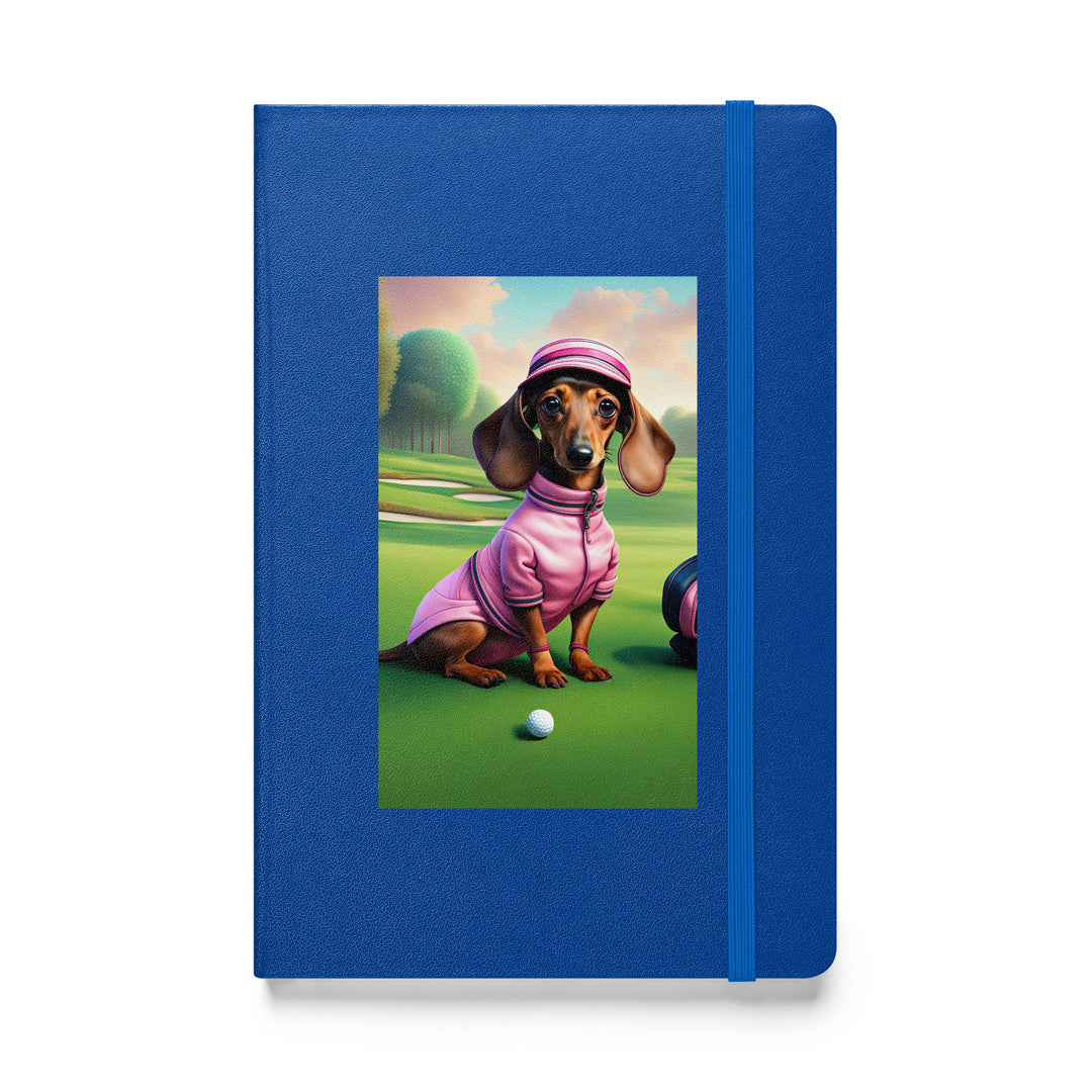 Dachshund Golfer- Hardcover bound notebook v2