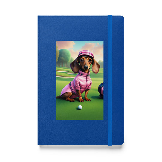 Dachshund Golfer- Hardcover bound notebook v2