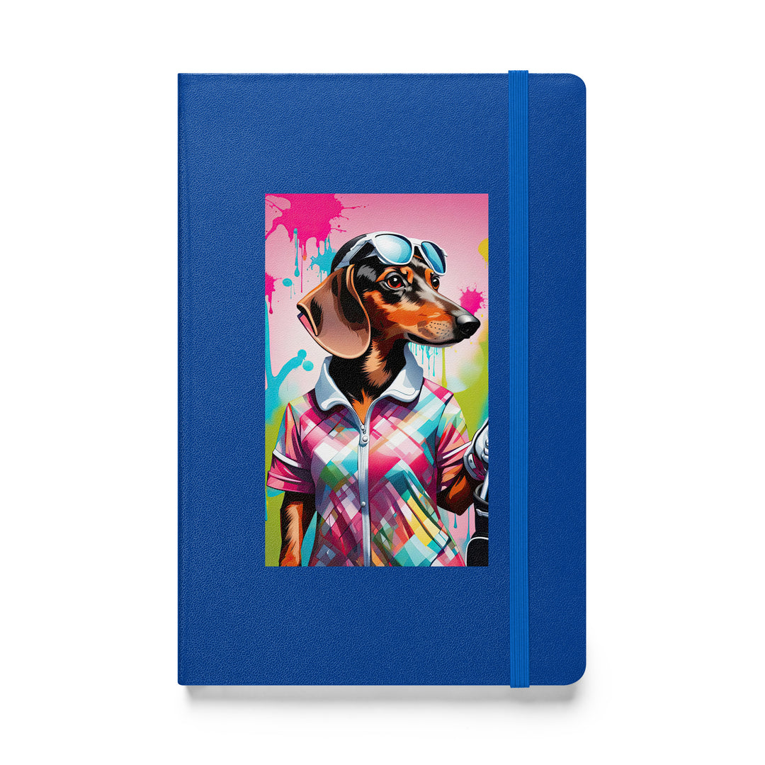 Dachshund Golfer- Hardcover bound notebook v4