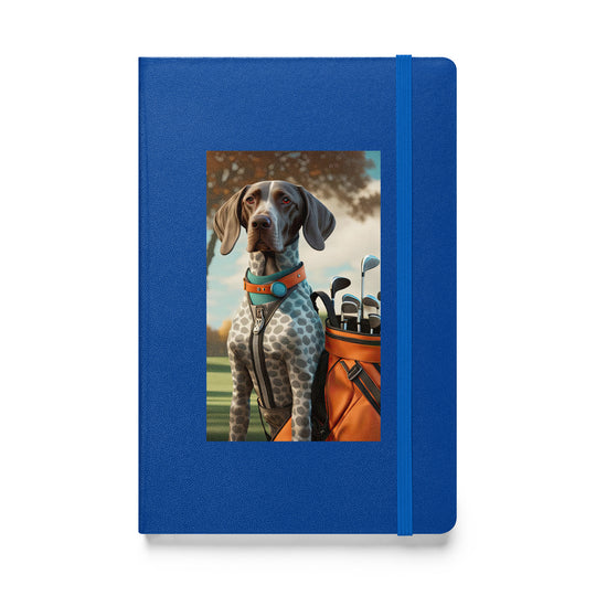 German Shorthaired Pointer Golfer- Hardcover bound notebook