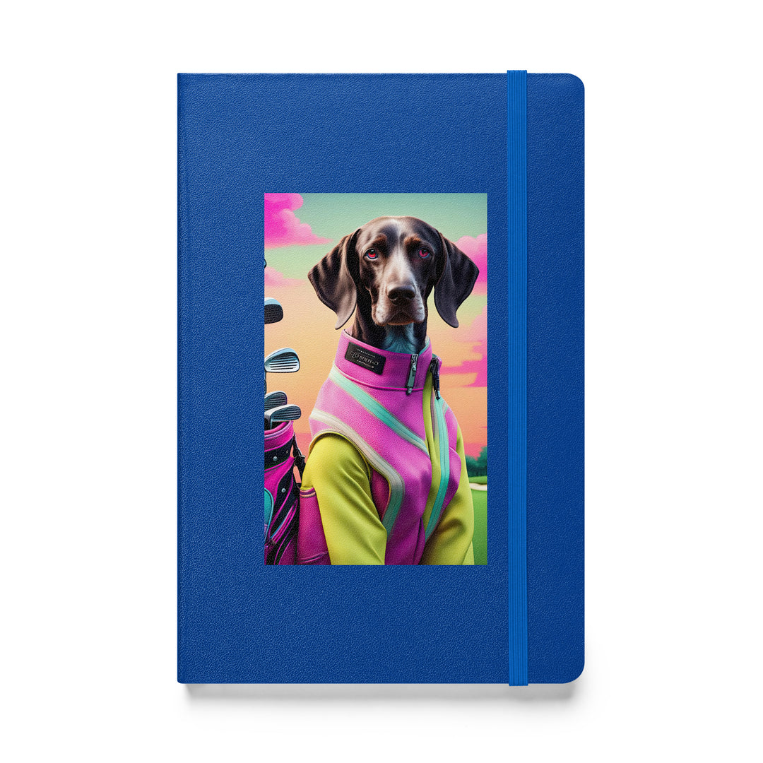 German Shorthaired Pointer Golfer- Hardcover bound notebook v3