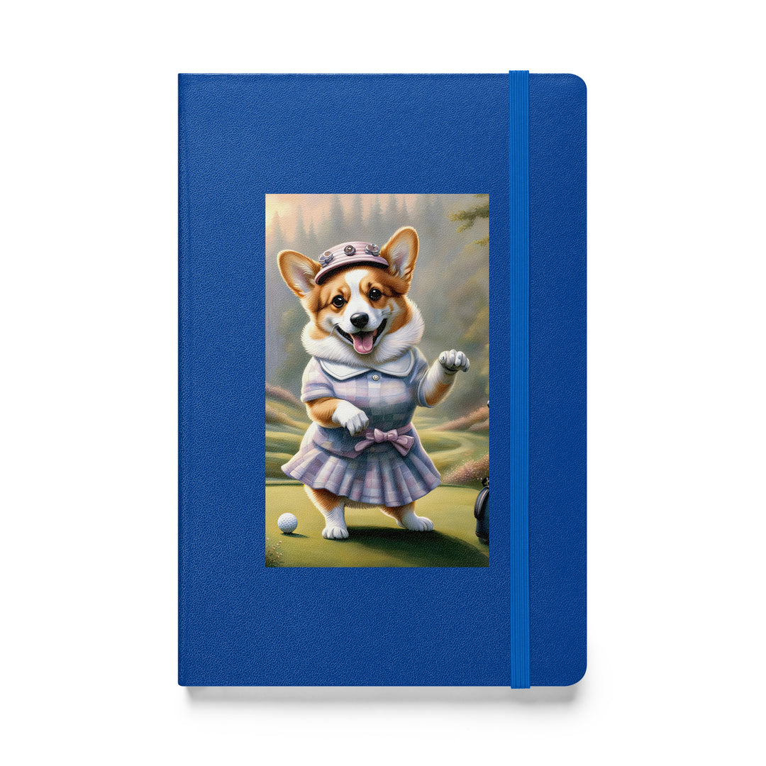 Pembroke Welsh Corgi Golfer- Hardcover bound notebook v2