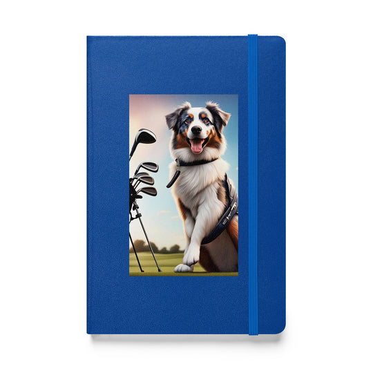 Australian Shepherd Golfer- Hardcover bound notebook