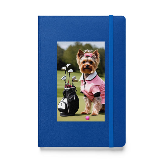 Yorkshire Terrier Golfer- Hardcover bound notebook v2