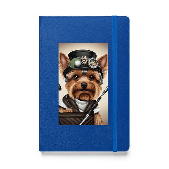 Yorkshire Terrier Golfer- Hardcover bound notebook v3