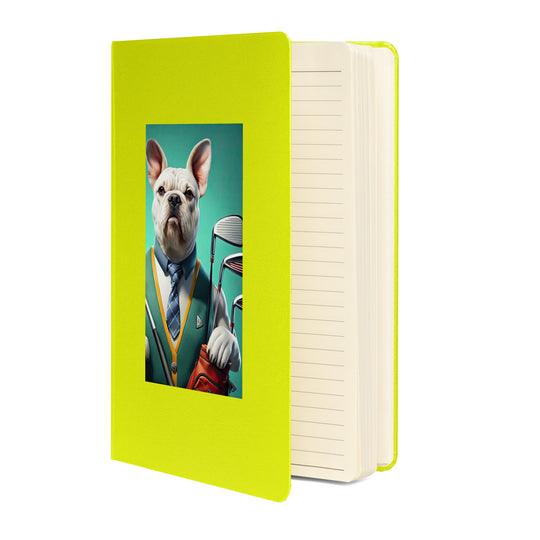 American Bulldog Golfer- Hardcover bound notebook