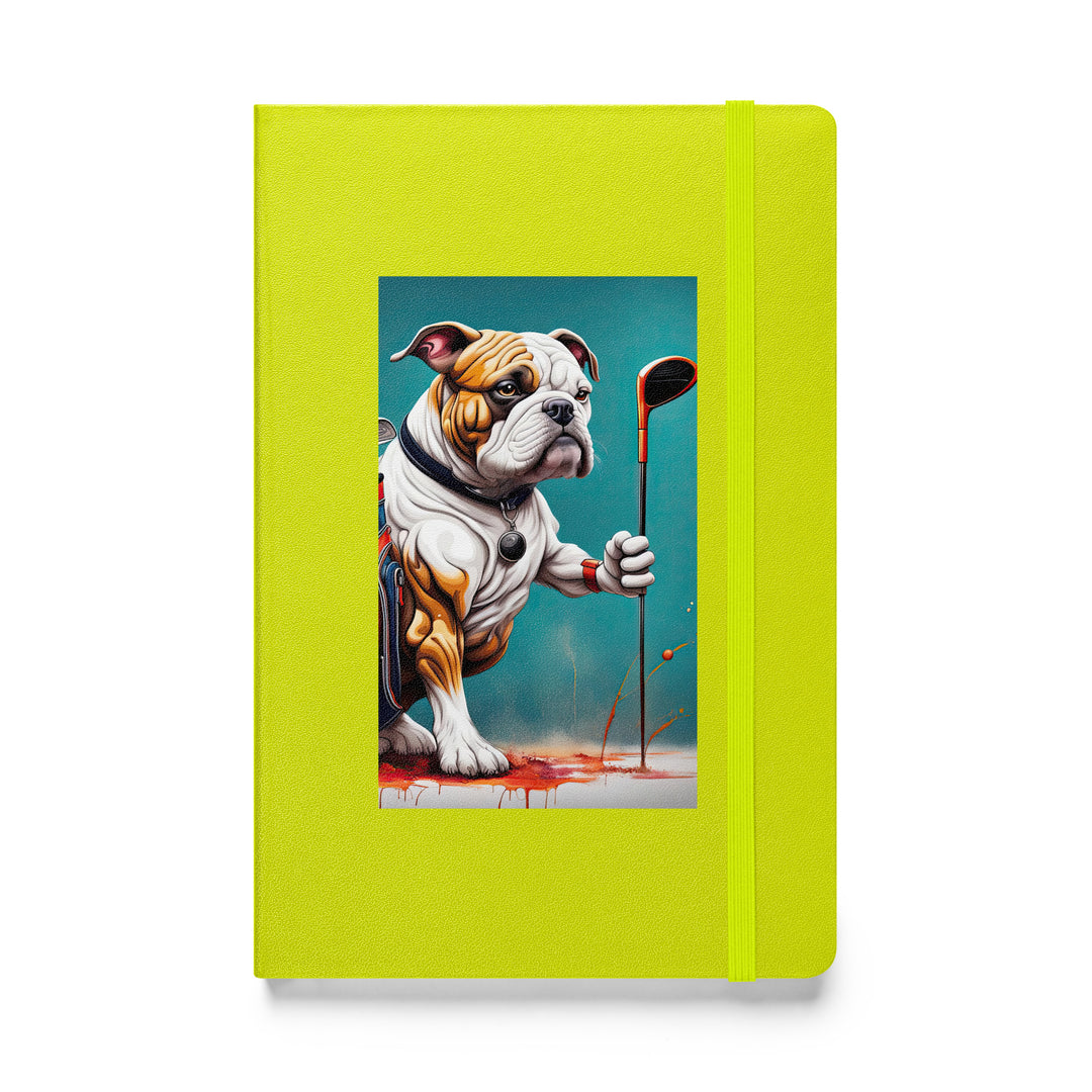 Bulldog Golfer- Hardcover bound notebook