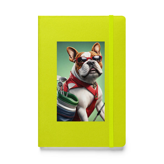 Bulldog Golfer- Hardcover bound notebook v2