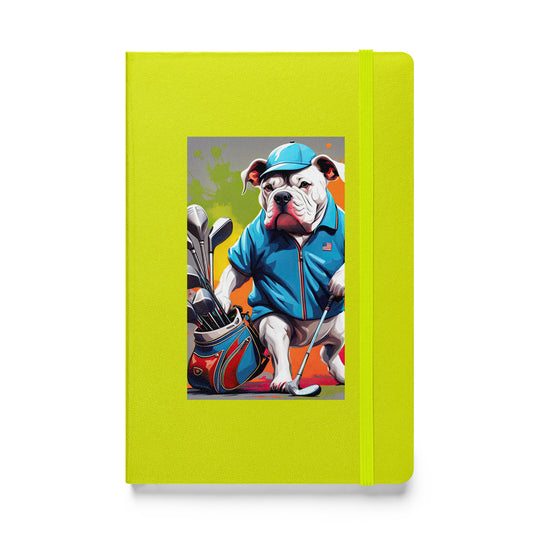 Bulldog Golfer- Hardcover bound notebook v3