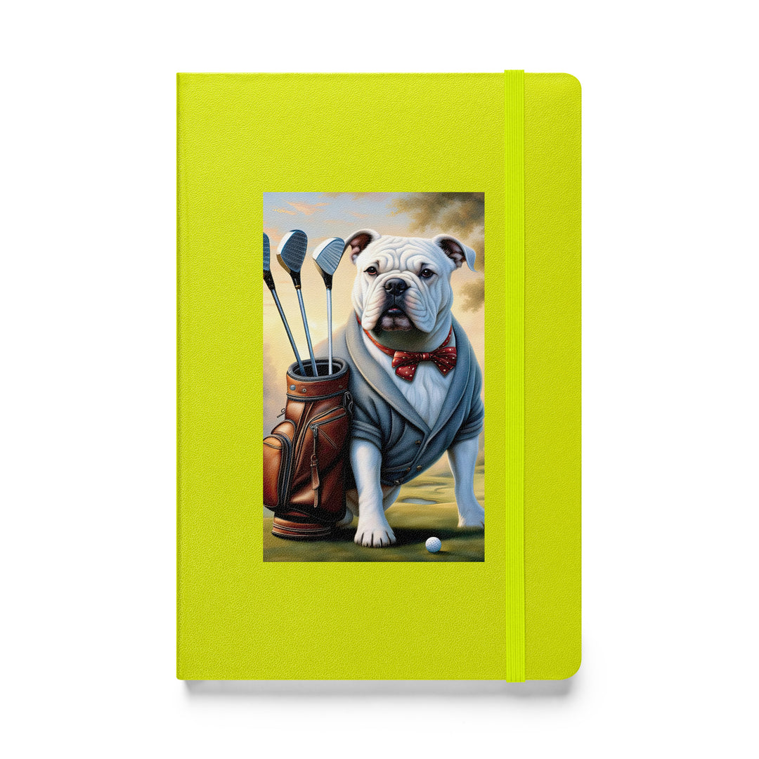 Bulldog Golfer- Hardcover bound notebook v4