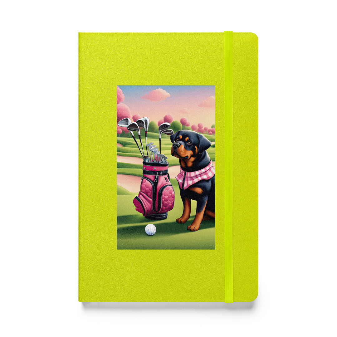 Rottweiler Golfer- Hardcover bound notebook