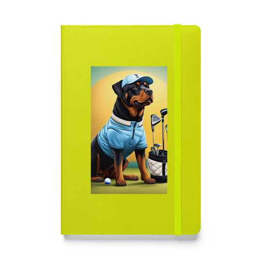 Rottweiler Golfer- Hardcover bound notebook v2