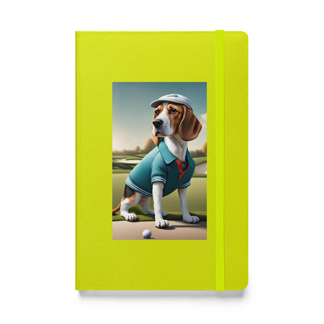 Beagle Golfer- Hardcover bound notebook v2