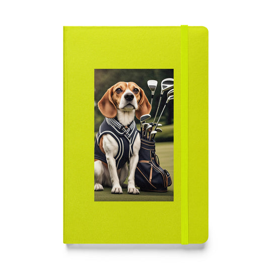 Beagle Golfer- Hardcover bound notebook