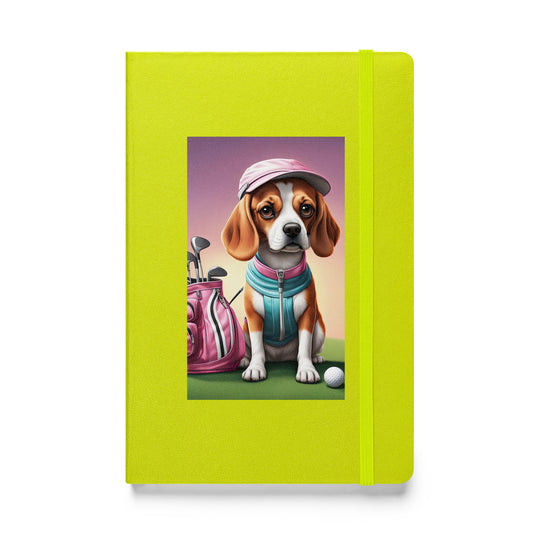 Beagle Golfer- Hardcover bound notebook v3