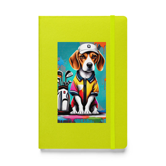 Beagle Golfer- Hardcover bound notebook v4