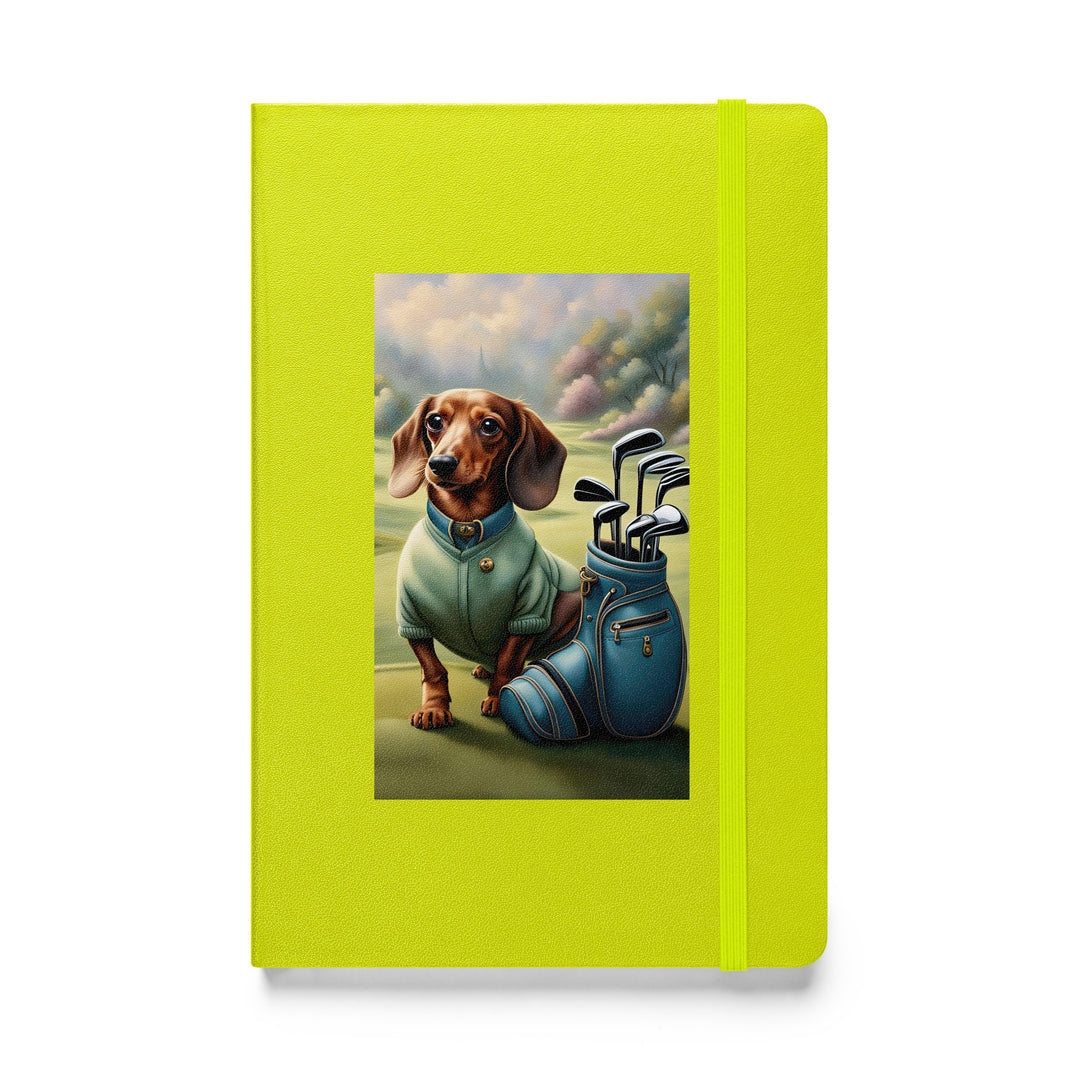 Dachshund Golfer- Hardcover bound notebook