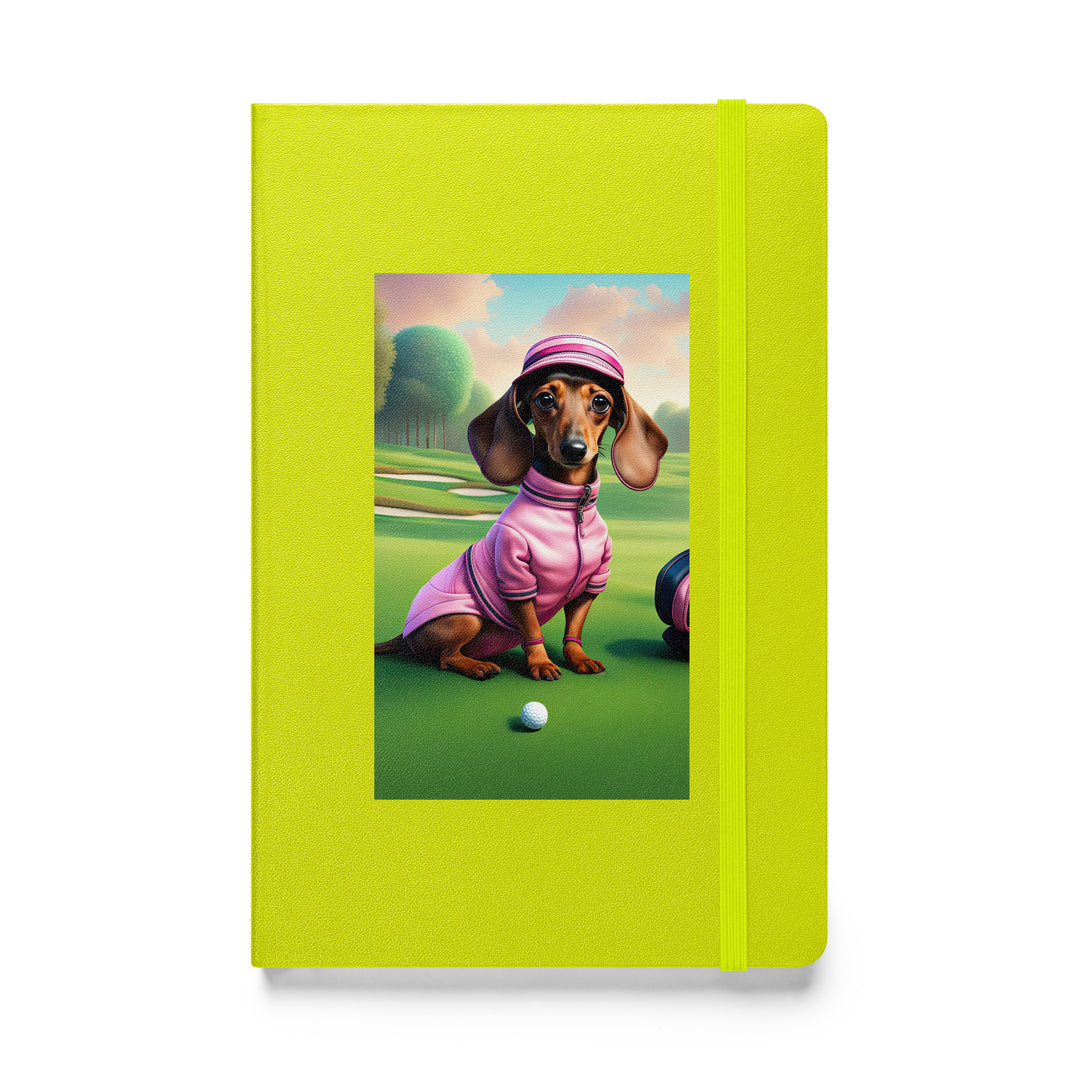 Dachshund Golfer- Hardcover bound notebook v2