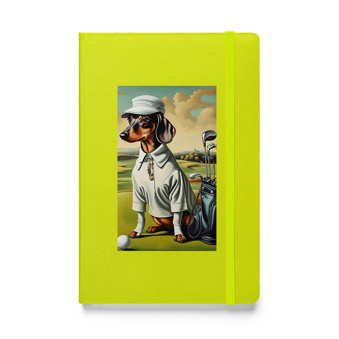 Dachshund Golfer- Hardcover bound notebook v3